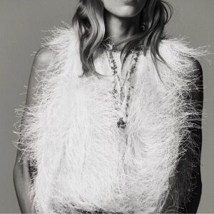 Vici White Feathered Tank Top